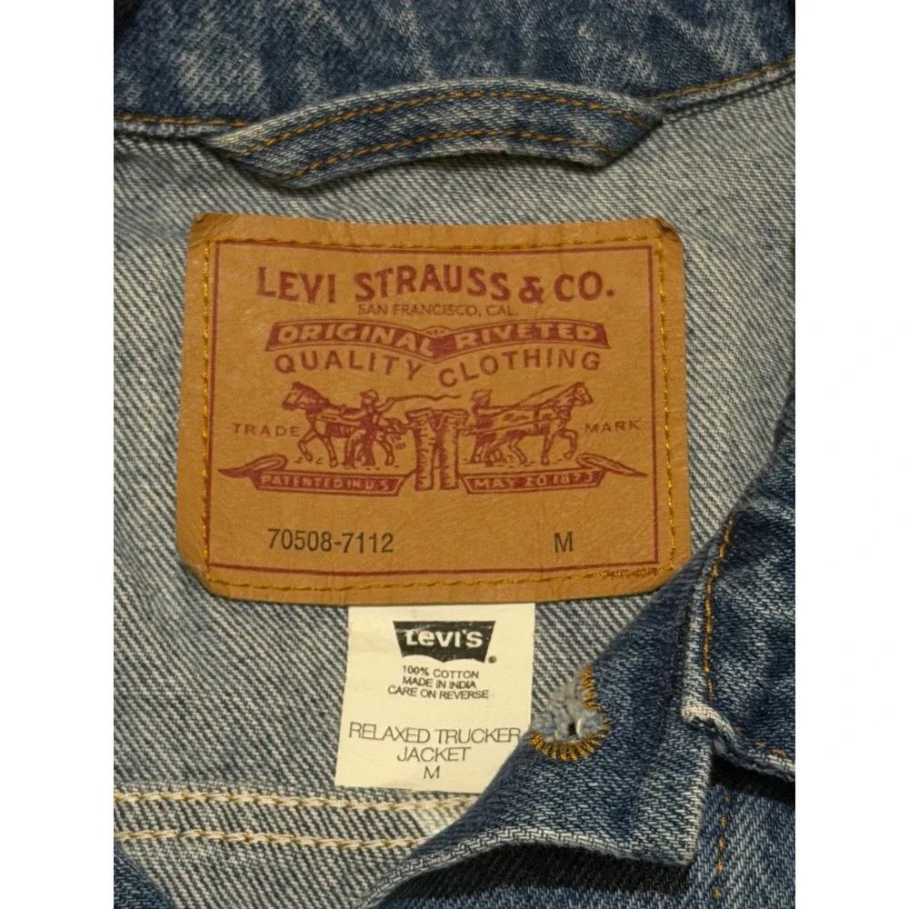 Vintage Y2K Levi's 70508-7112 Relaxed Trucker Denim Jacket Mens M 2003 Blue